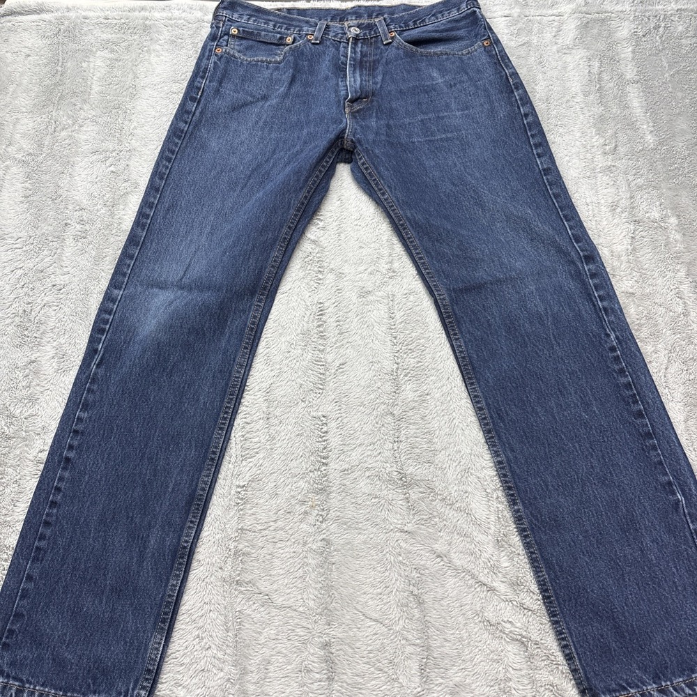 Men's 2019 Levi's 505 Jeans Regular Fit Straight Stretch Dark‎ Wash Size 34x32